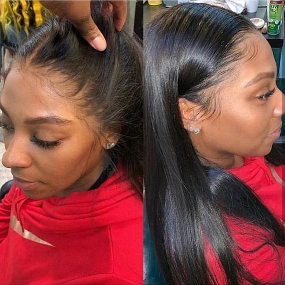 30-Inch Bone Straight HD Transparent Lace Front Wig | 13x6 Full Lace Frontal, 13x4 Frontal & 4x4 Lace Closure Options | 100% Brazilian Virgin Human Hair Long Wig with Baby Hair Luxegan