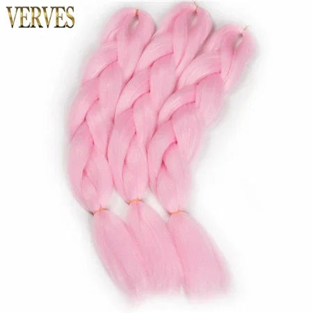 Synthetic Jumbo Braid Kanekalon Braiding Hair 24in | Ombre & Solid Colors | 100g