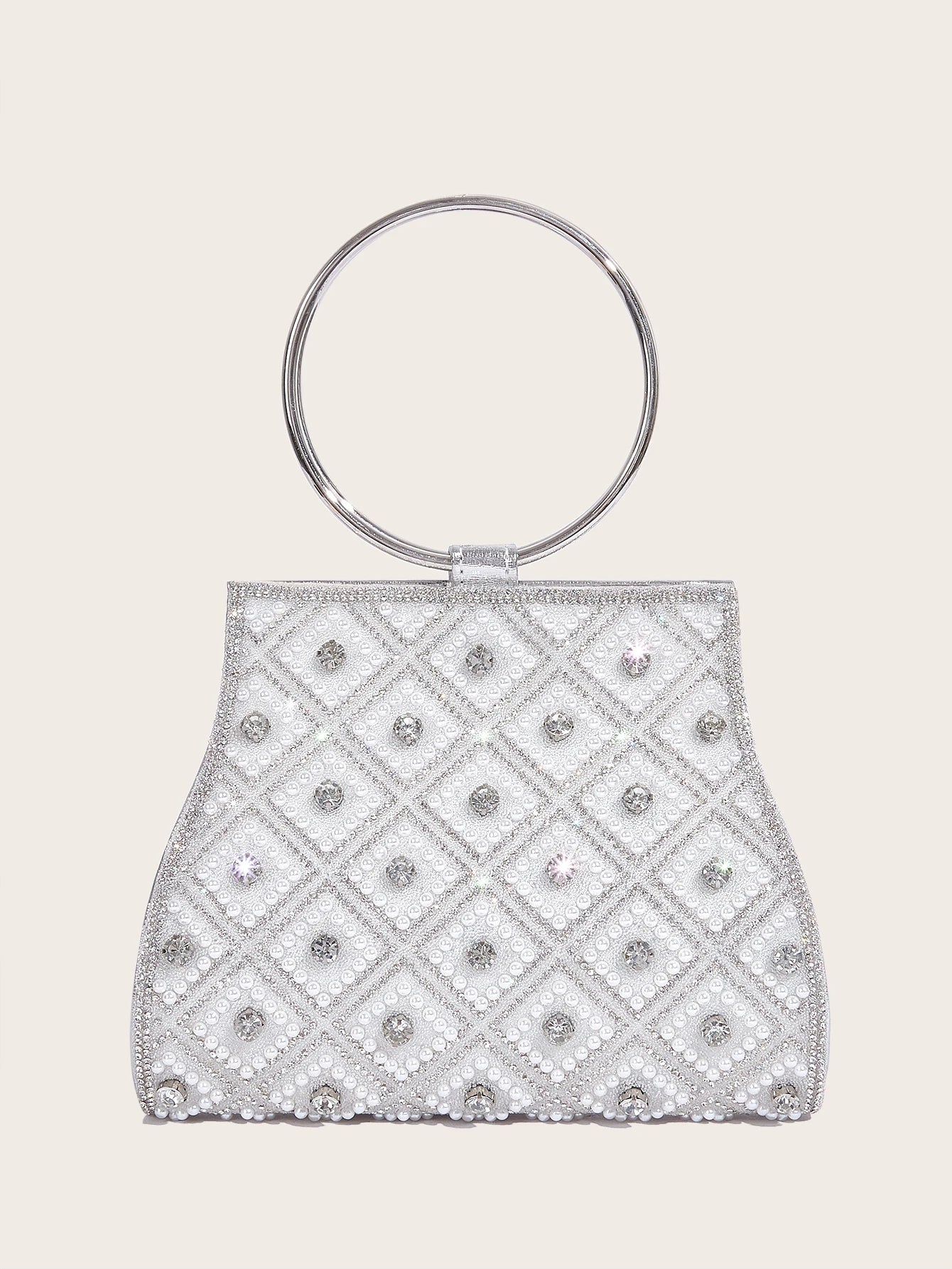 Acrylic Striped Diamond Clutch | Hard Bridal Rhinestones Evening Purse Luxegan