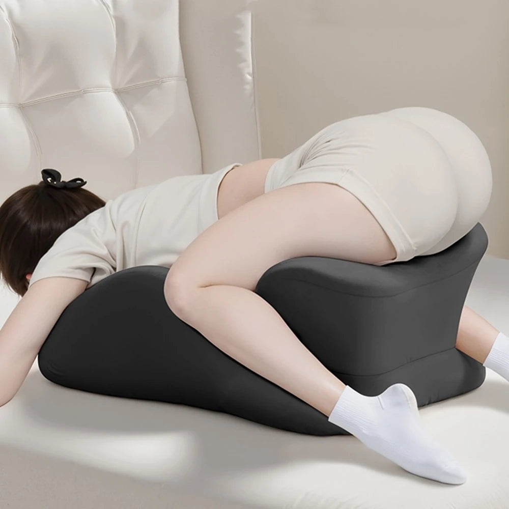 Couples Memory Foam Waist & Lumbar Support | Sophisticated "Wave Shape" Silhouette | Elegant Washable Office & Bedding Backrest | "Dignified" High-Performance Massage Feature for Radiant Versatile Styling Luxegan