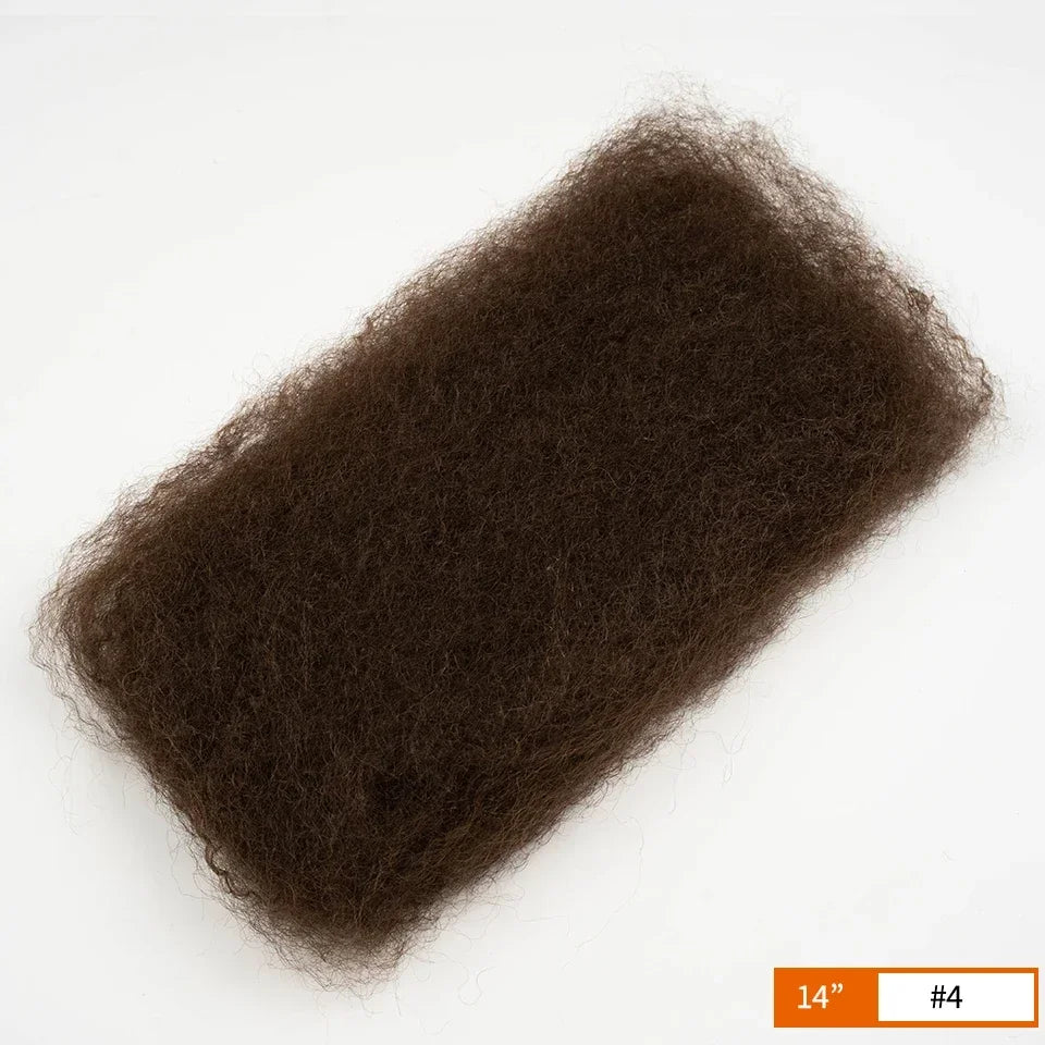 Sleek High-Quality Peruvian Afro Kinky Curly Human Hair Bulk | 100% Remy Human Hair for Braiding (No Weft/Attachment) | Natural Color Brazilian Remy Hair Bulk for Salon Braids Luxegan
