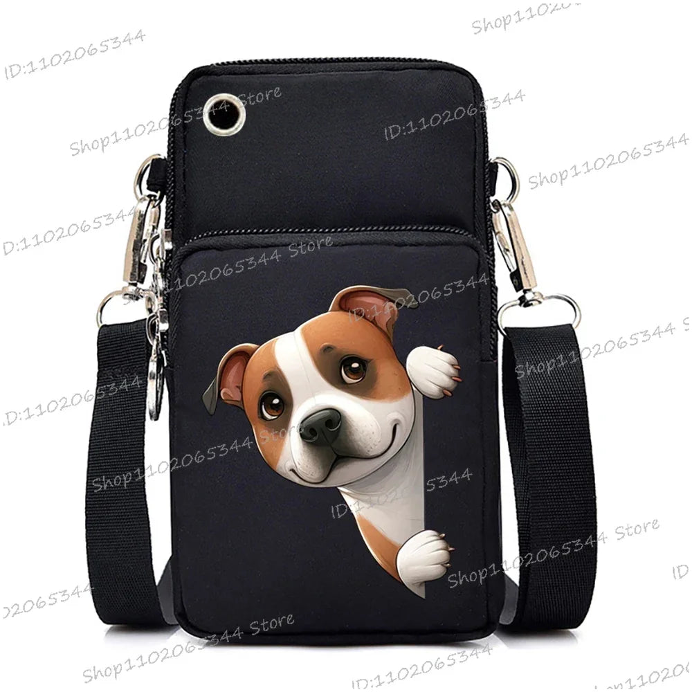 Funny Anime Dog Print Mobile Phone Bag | Unisex Crossbody & Handbag Luxegan