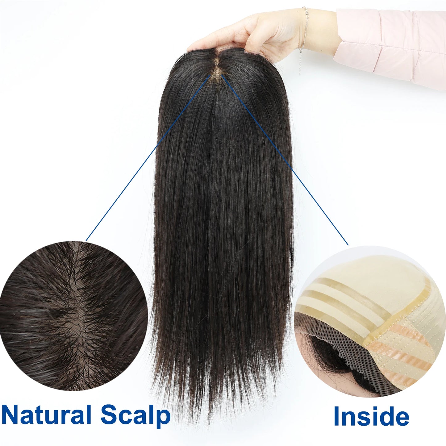 Medical Silk Top Virgin European Hair Wig | Sophisticated "Ear-to-Ear" Lace Front Silhouette | Silk Base with PU Perimeter & Closed Weft Construction | "Dignified" High-Performance Short Straight Essential for Radiant Versatile Styling Luxegan