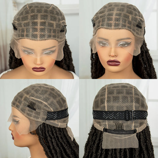 28" Cornrow Faux Locs Full Lace Wig | Goddess Braids | Baby Hair | Knotless Box Braids Luxegan