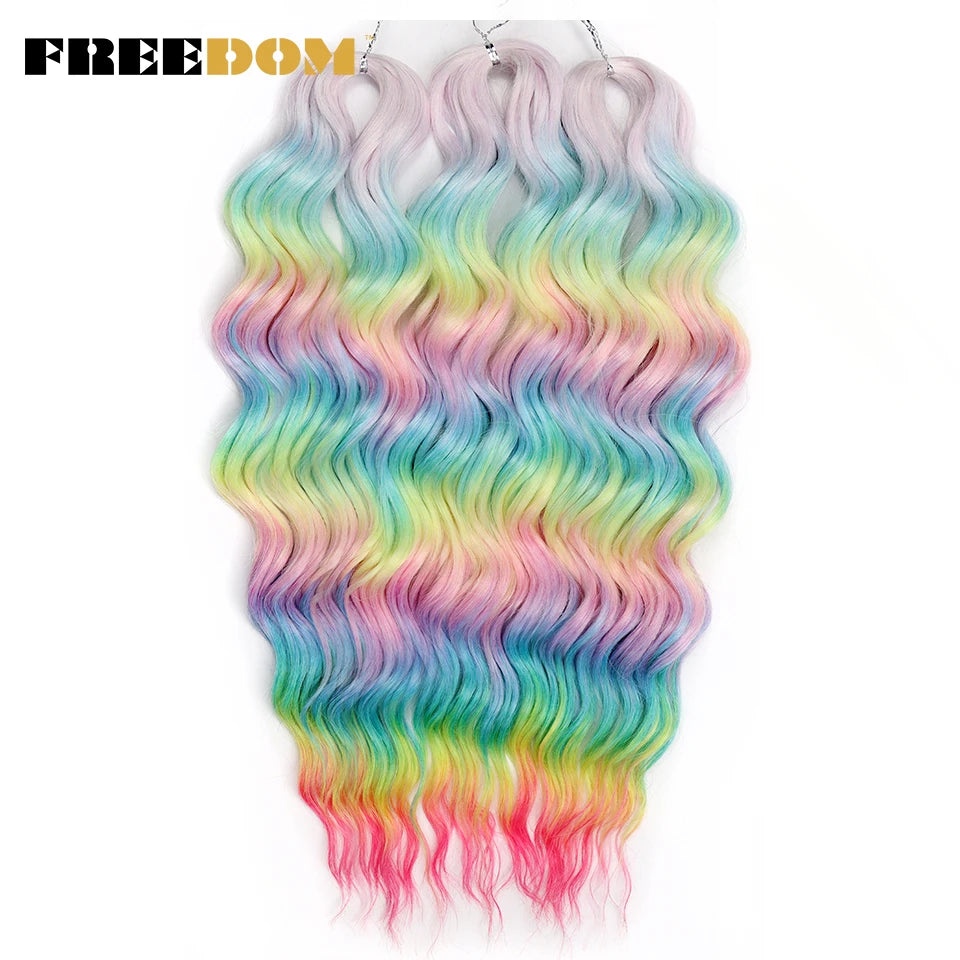 FREEDOM Synthetic Water Wave Crochet Braiding Hair 24 Inch – Ombre & Multi-Tone | 88 Colors | 300g - view 6