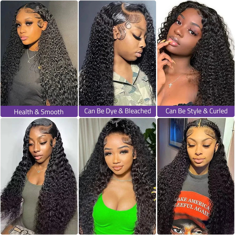 30 & 40-Inch Ultra-Long Deep Wave HD Lace Wig | Sophisticated 200 Density 13x6 & 360 Full Lace | Elegant "Brazilian Remy" Silhouette | "Dignified" Pre-Plucked Water Curly Human Hair for Radiant Versatile Styling Luxegan