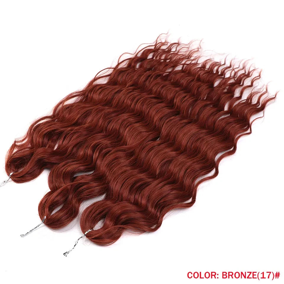 Synthetic Anna Curl Water Wave Crochet Braiding Hair – 24 Inch | 300g | 60 Strands | 88 Ombre & - view 26