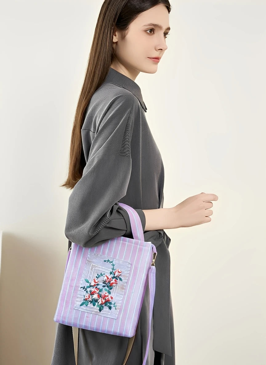 Women's Shoulder Bag Luxury Handbag Chinese Intangible Cultural Heritage | Three-dimensional Embroidery Tote Crossbody Bag Lady Luxegan