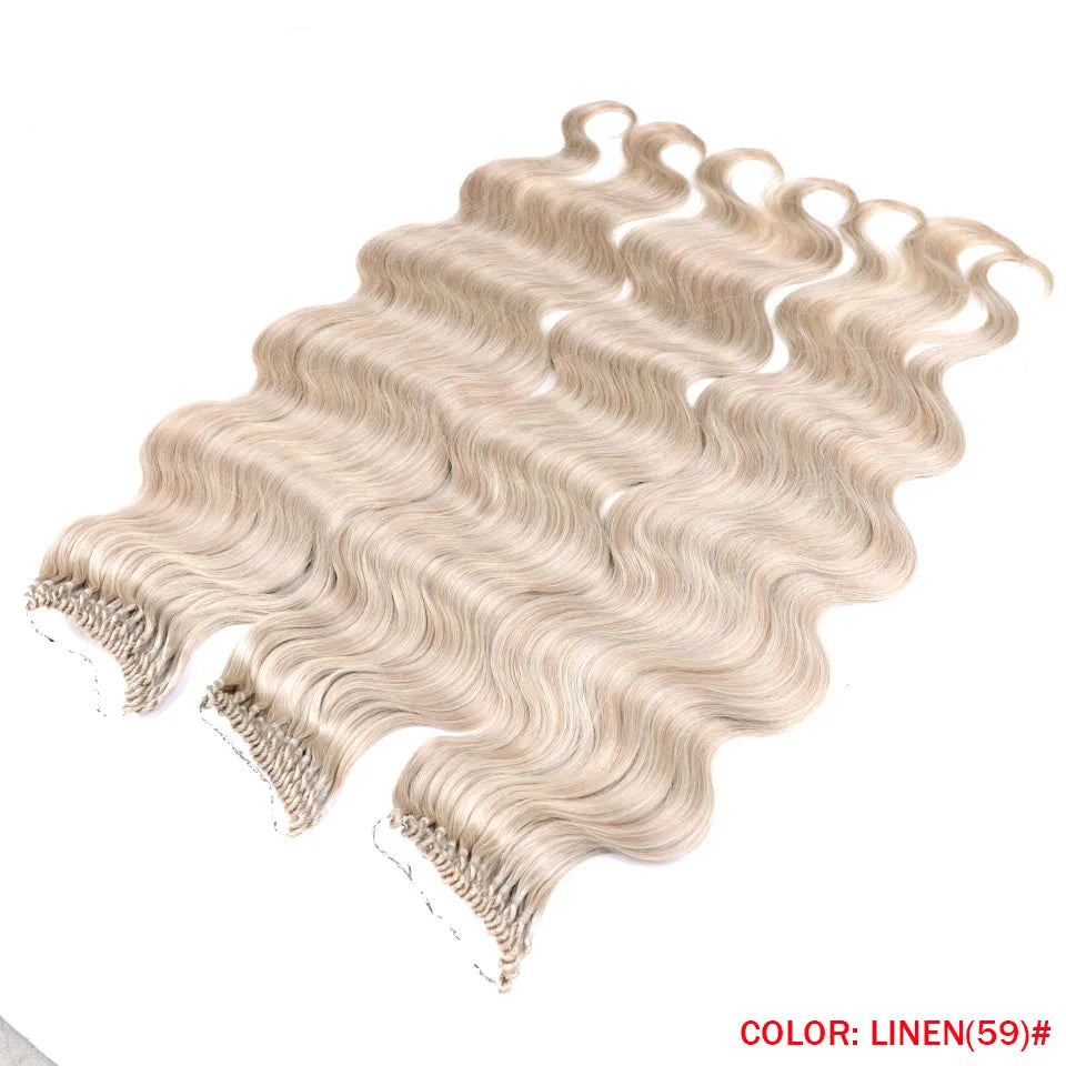 Fashion Idol Body Wave Crochet Hair - 22 Inch Soft Long Synthetic Goddess Braids - Natural Wavy Ombre 613 Blonde Hair Extensions