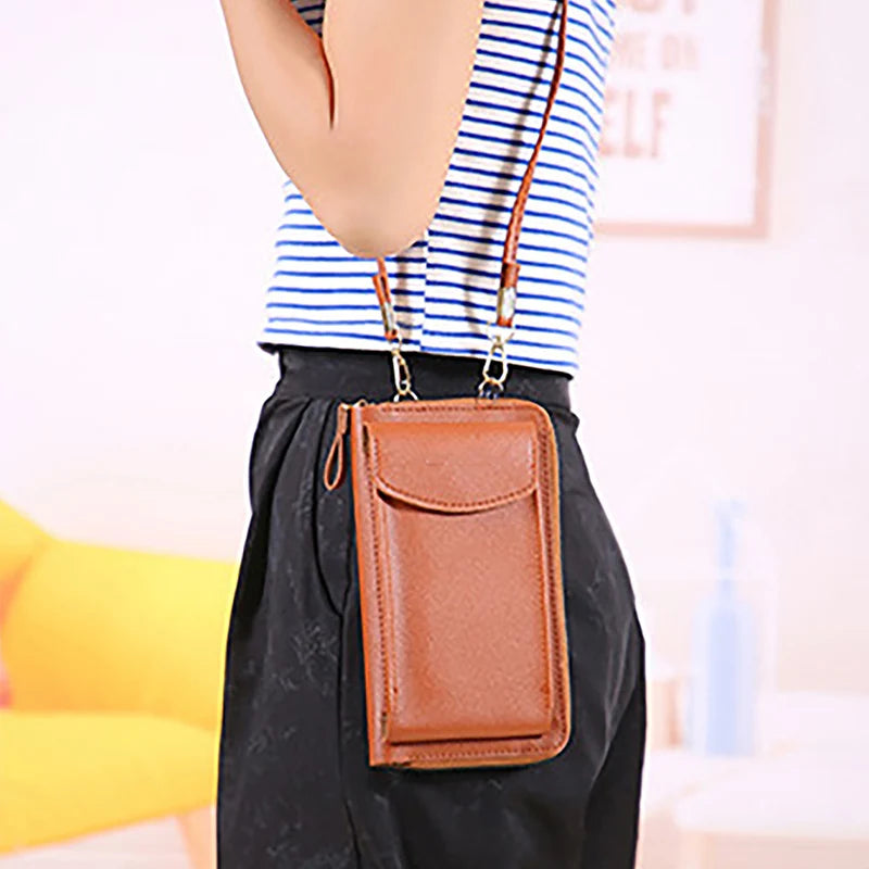 Fashion Women’s Small Crossbody Messenger Bag | Mini PU Leather Shoulder Purse | Elegant Ladies' Phone Handbag with Letter Detail | Versatile Solid Color Flap Clutch Luxegan