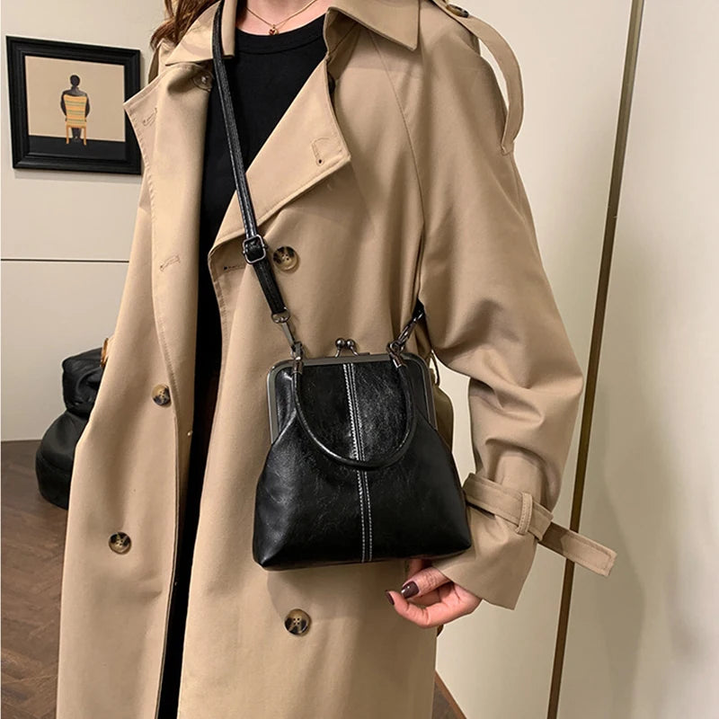 New Women’s Fashion Soft Leather Crossbody Bag | Vintage Evening Party Shoulder Tote | Versatile Cosmetic Bag & Wallet Purse with Elegant Flap Design Luxegan