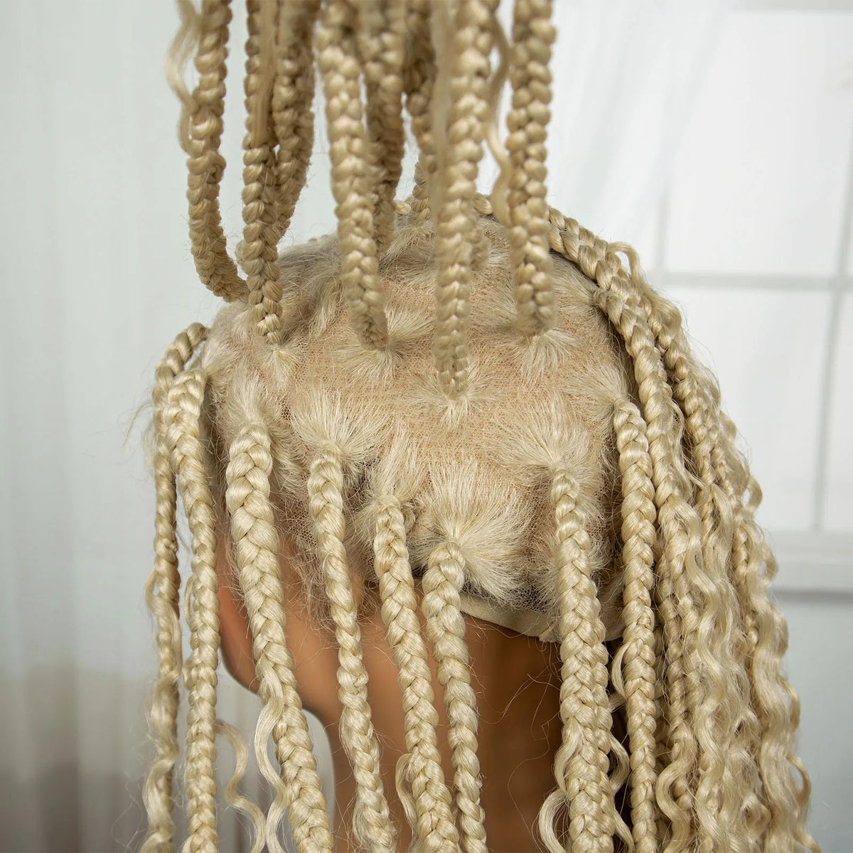 36 Inch Boho Knotless Box Braid Wig | Full Lace | Curly Ends
