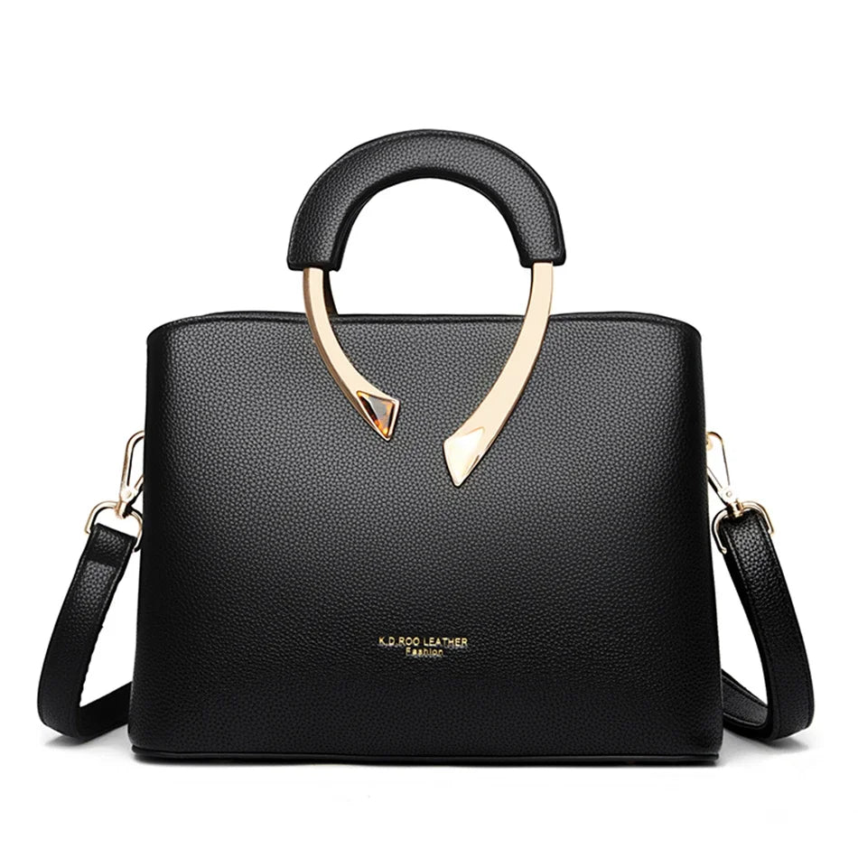 High-Quality Microfiber Leather Casual Tote | Luxury Designer Handbag for Women | Sophisticated Shoulder & Crossbody Bag | Elegant Solid Color Satchel with Smart Partitioning Luxegan