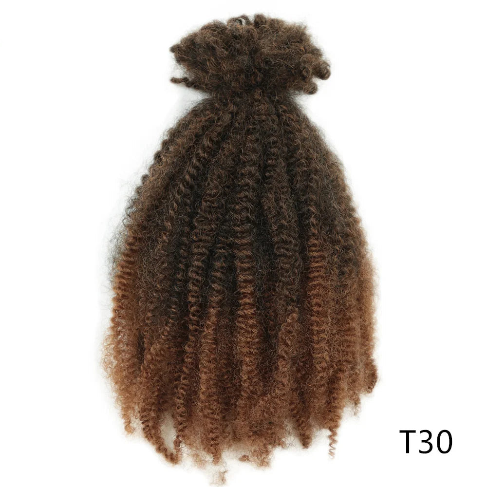 Afro Kinky Curly Bulk Synthetic Braiding Hair 12in – Soft Micro Twist Crochet Hair | 12 Ombré - view 8