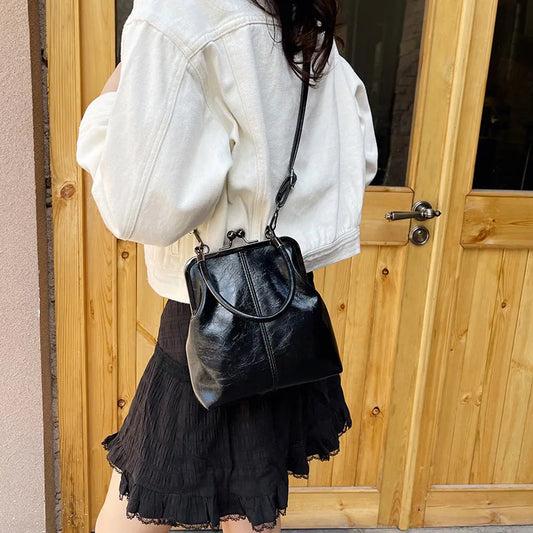 Vintage Style Brown Shell Handbag | Versatile Designer Shoulder Bag for Women | Premium PU Leather Lady's Crossbody Purse | Minimalist Fashion Shell Bag Luxegan