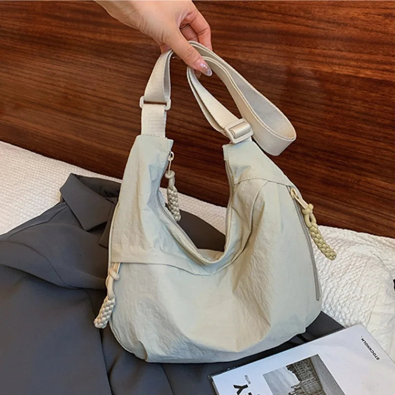 Minimalist Korean Dumpling Bag | Soft Large Capacity Shoulder Tote Luxegan