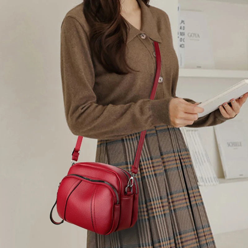 PU Leather Casual Crossbody Bag for Women | Shell Purse & Handbag (Lady Luxury Design Small Shoulder Messenger Bag) Luxegan