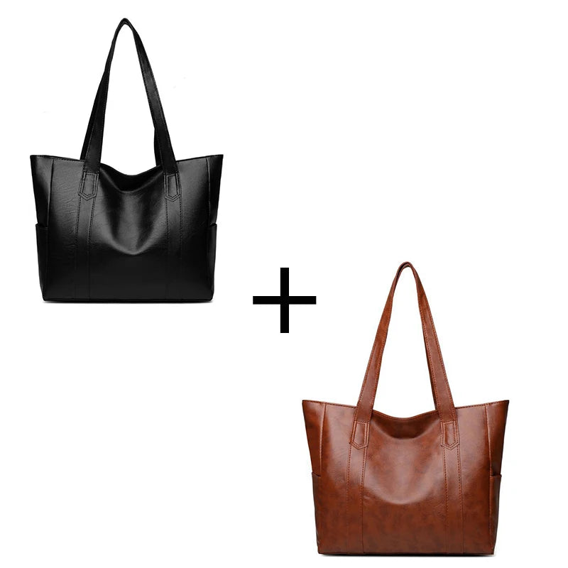 Vintage Large Capacity Tote Bag | Retro Vegan Shoulder Bag & Women's Casual Handbag (For Commute) Luxegan