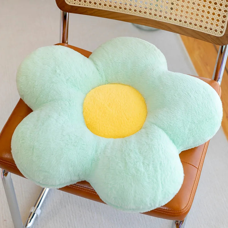 Circular Flower Shape Chair Cushion | Sophisticated "Soft Nap" Floral Silhouette | Elegant Winter Thick Floor & Couch Pillow | "Dignified" High-Performance Memory Comfort for Radiant Versatile Styling Luxegan
