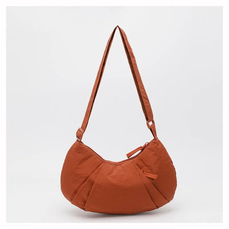 New Large-Capacity Crescent Bag for Women | Trendy Casual Nylon Shoulder & Crossbody Bag (Simple Croissant Style, Commuting) Luxegan