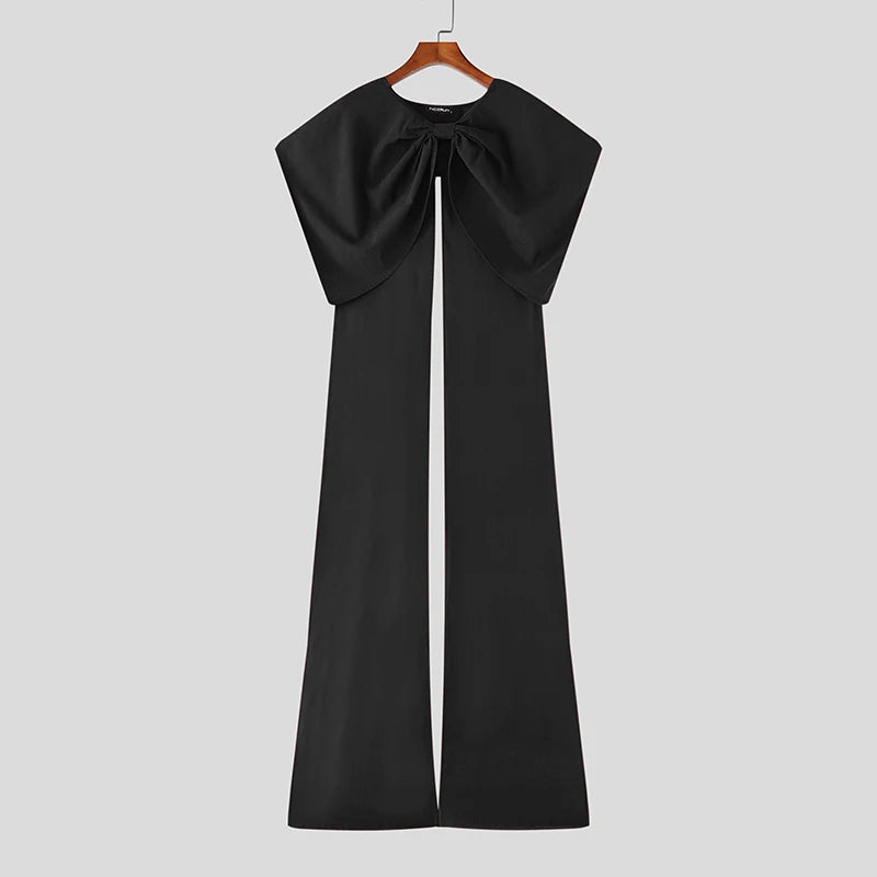 Long Style Cloak Tank Top | Sophisticated O-Neck Sleeveless Silhouette | Elegant "Irregular Cape" Summer Poncho | "Dignified" Solid Streetwear Vest for Radiant Versatile Styling Luxegan
