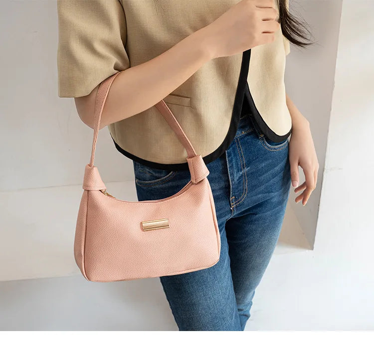 Luxury Lightweight PU Leather Crossbody | Small Solid Color Flap Bag Luxegan