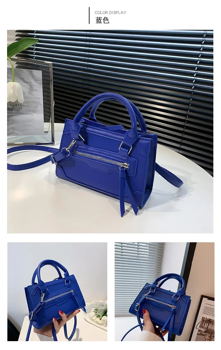 Western Style Crossbody Bag | Simple Textured Square Handbag Luxegan