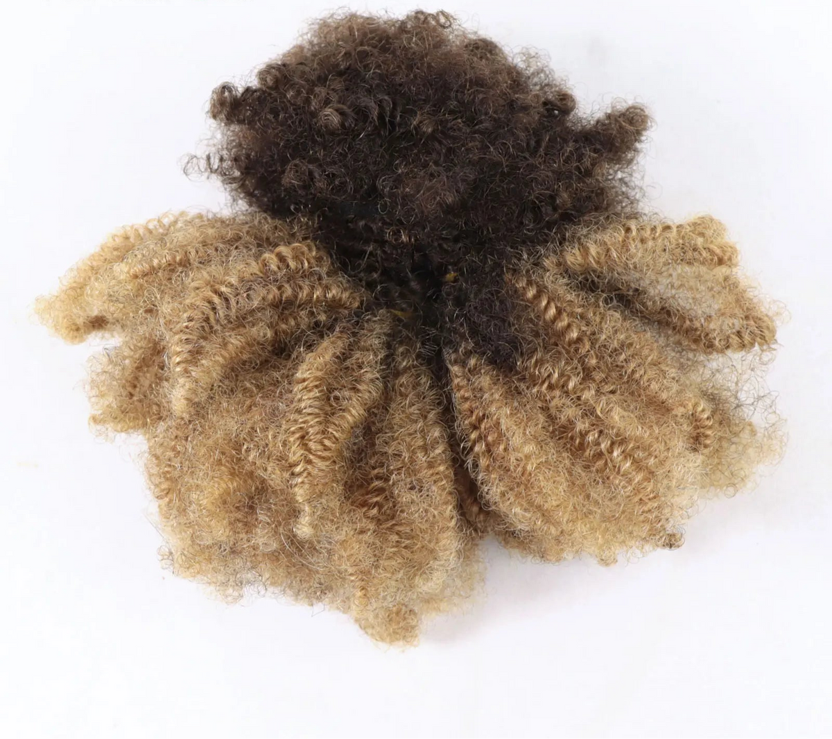 #30-#1-#30 Ombre Brown Afro Kinky Curly Bulk Human Hair | 50g Brazilian Crochet Braiding Hair Extensions (No Weft) Luxegan