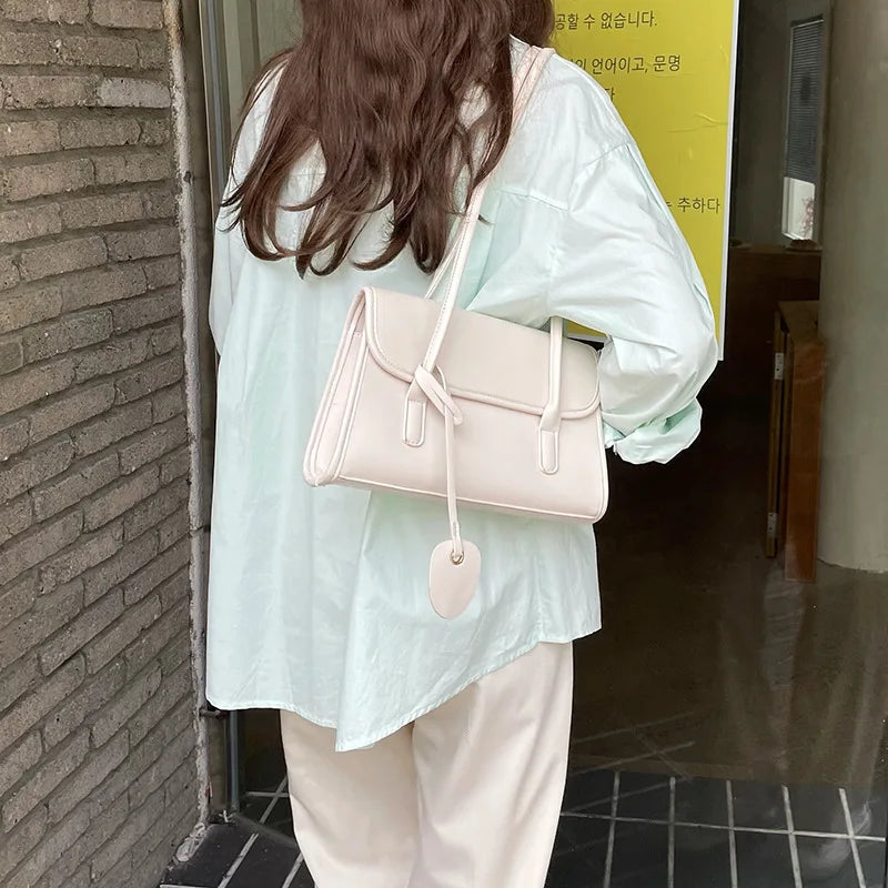 Fashion Designer Luxury Brand PU Leather Shoulder Bag | Simple Solid High Quality Female Square Handbag Luxegan