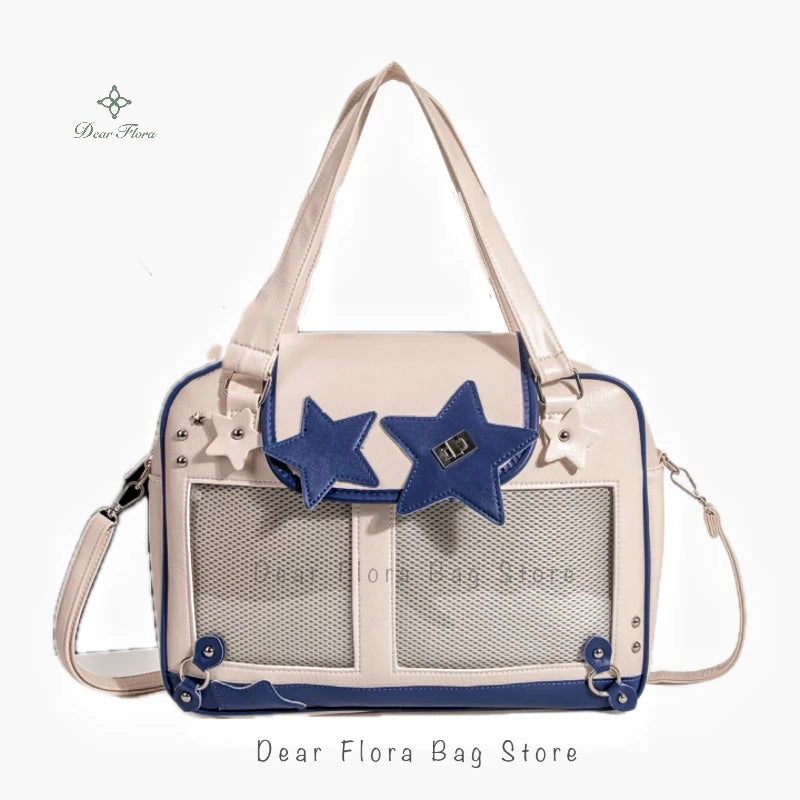 Y2K Trendy Star Ita Bag | Lolita Girl Transparent Display Crossbody | Fashionable DIY Star-Shaped Satchel | Cute Women's Shoulder Bag & Anime Purse (Model 210) Luxegan