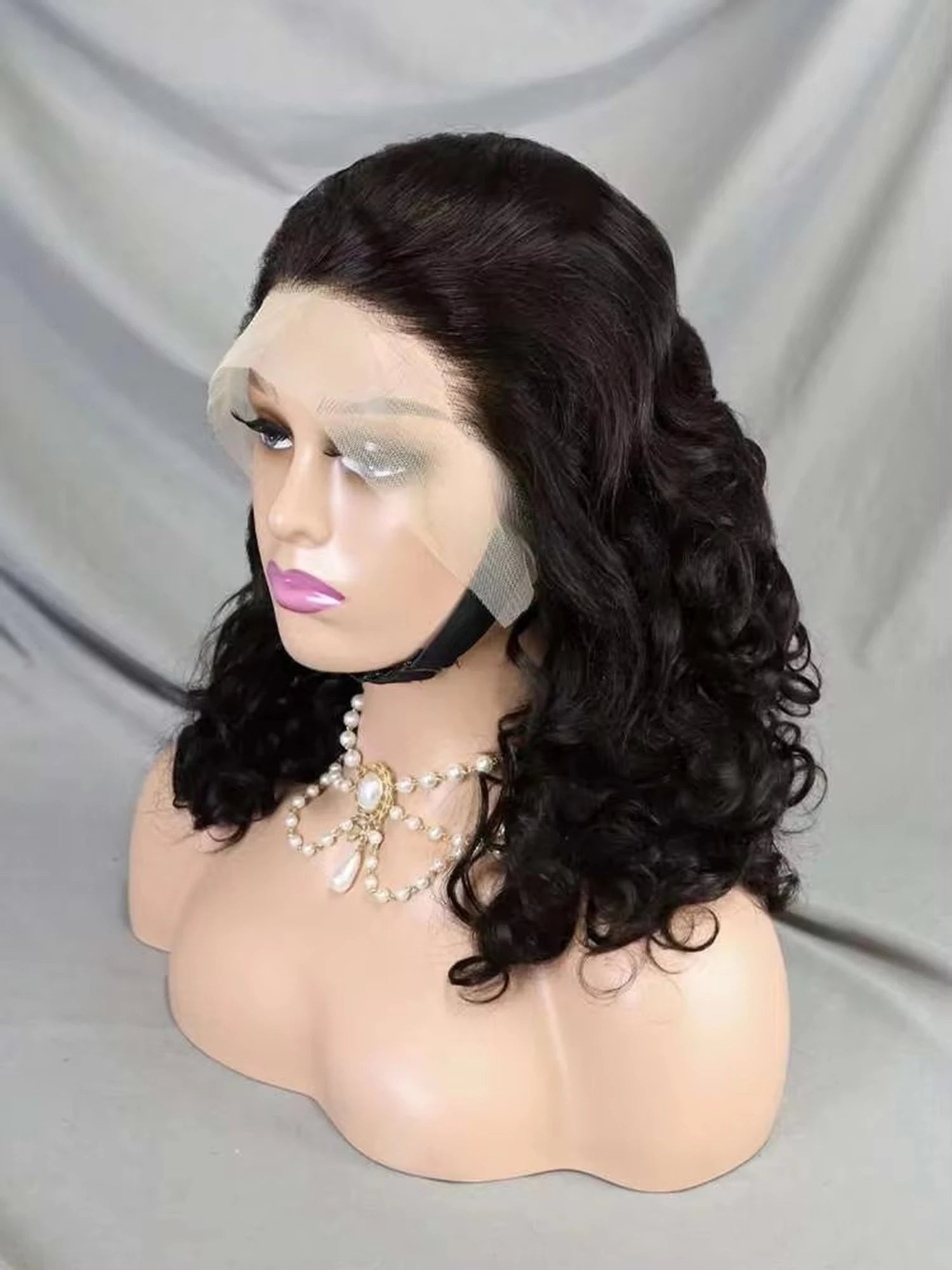 250% Density Bouncy Curly Burgundy Wig | Sophisticated 13x4 HD Transparent Lace Frontal | Elegant Double Drawn Brazilian Human Hair | "Dignified" 16-Inch Loose Wave Curly Remy Wig for Radiant Versatile Styling Luxegan