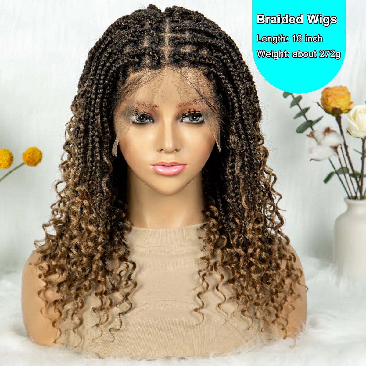 Knotless Box Braided Wig | Curly Ends | Full Lace Frontal