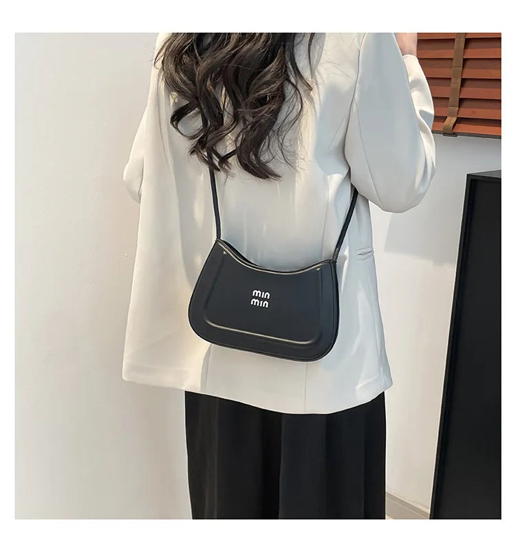 Style Fashion Niche Women's Crescent Bag | High-End Multifunctional Shoulder Bag | New Autumn PU Leather Crossbody & Square Handbag Luxegan