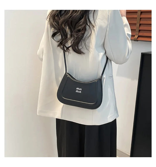 Style Fashion Niche Women's Crescent Bag | High-End Multifunctional Shoulder Bag | New Autumn PU Leather Crossbody & Square Handbag Luxegan
