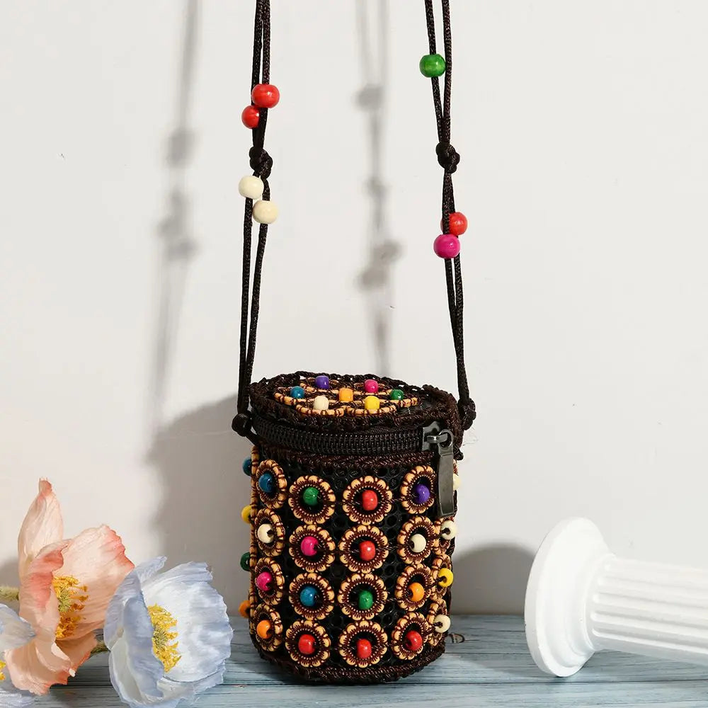 Soft TPU Ethnic Style Tote Bag | Large Capacity Handmade Weave Coconut Shell Bag Luxegan