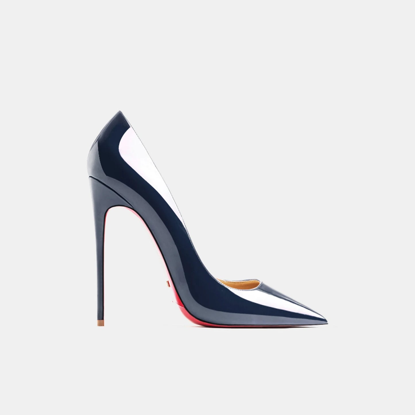 Designer Luxury Brand Stilettos | Sophisticated Red-Bottom Patent Leather Pumps | Elegant "Handmade Classics" Silhouette | "Dignified" Sexy Pointed Toe Party Shoes for Radiant Versatile Styling Luxegan