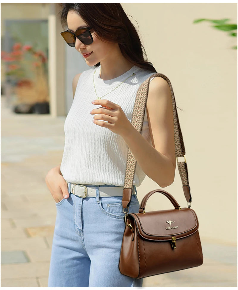 High Quality Leather Shoulder Crossbody Bags for Women 2024 Ladies Luxury Designer Fashion Handbags Female Messenger Sac A Main