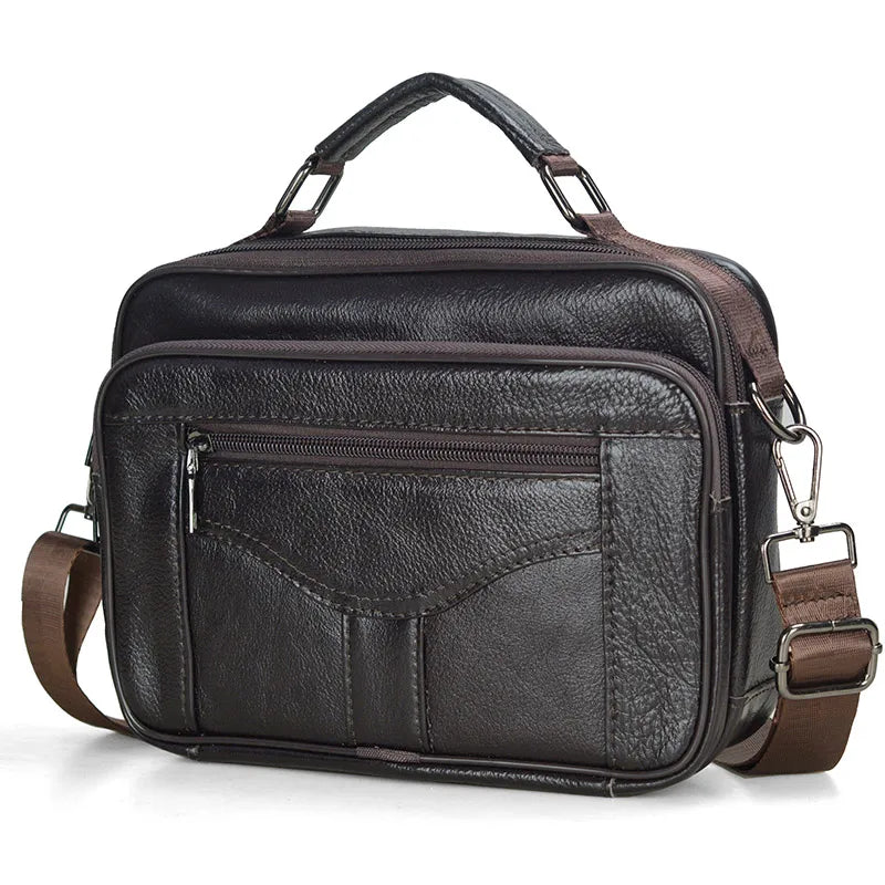Hot Fashion Men's Genuine Leather Messenger Bag | Luxury Brand Soft Crossbody for Mini Pad & Shoulder Use Luxegan