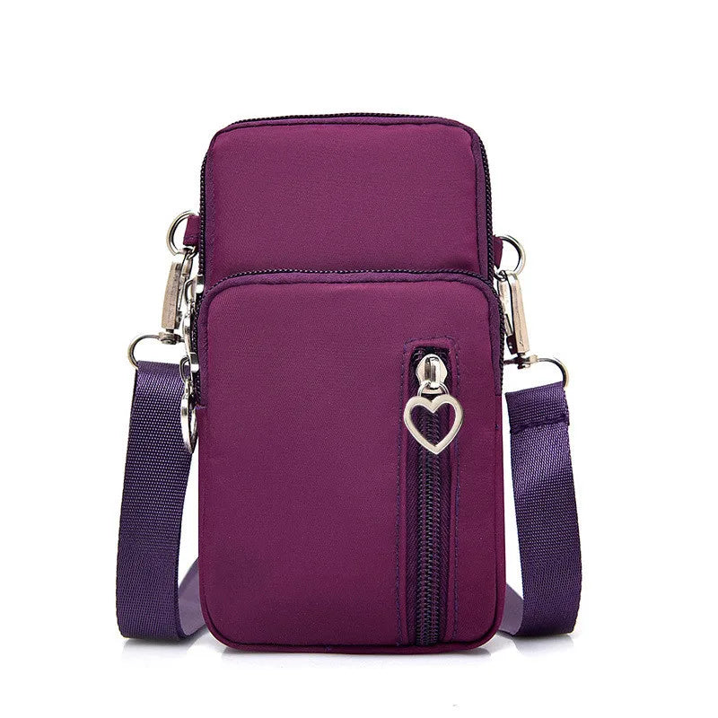 Waterproof Mobile Phone Bag | Sophisticated Mini Oxford Crossbody Purse | Elegant Multi-Layer Zipper Travel Bag | "Dignified" Soft Nylon Bag for Versatile Outdoor Styling Luxegan