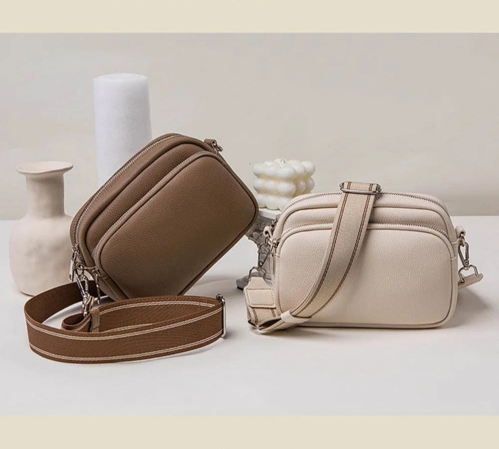 New Lychee Pattern Small Square Bag | Comfortable Weaving Strap Style Wide Shoulder Strap & Crossbody Bag Luxegan