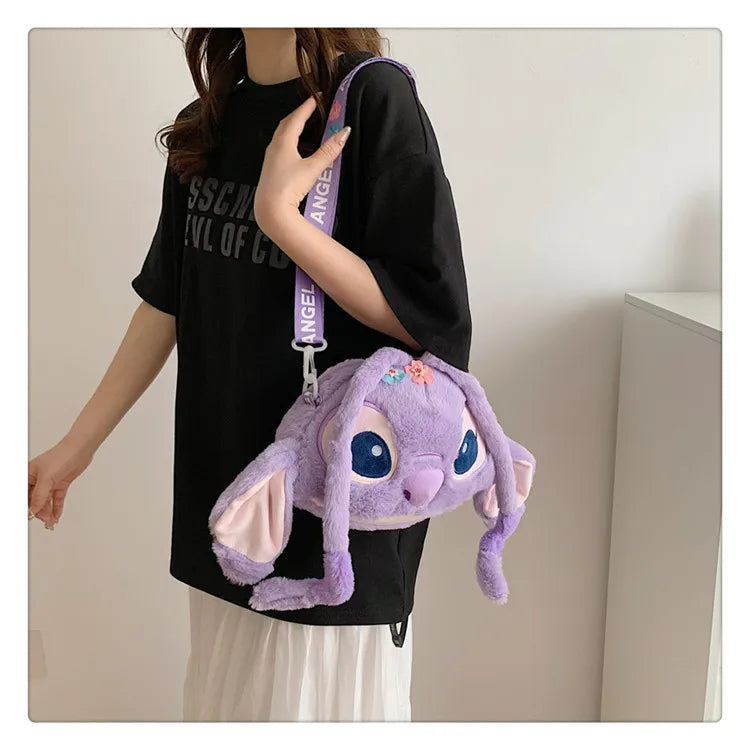 New Disney Cartoon Stitch Plush Backpack | Girls Cute Ins Shoulder Messenger Bag (Parent-Child Gift) Luxegan