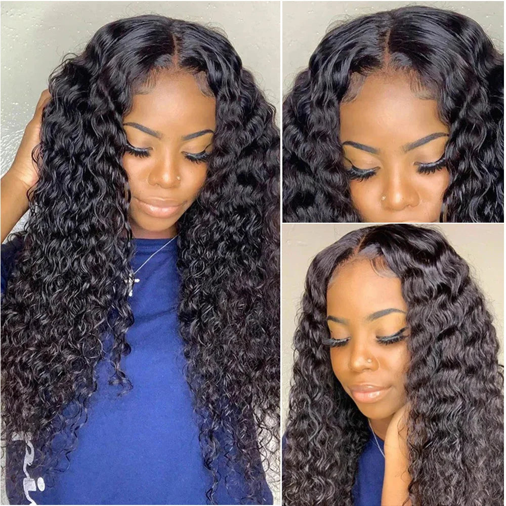 Ultra-Long Deep Wave HD Lace Frontal Wig | Sophisticated 13x6 Human Hair Water Curly Silhouette | Elegant "5x5 Lace Closure" Option | "Dignified" Pre-Plucked Brazilian Wigs for Radiant Versatile Styling Luxegan