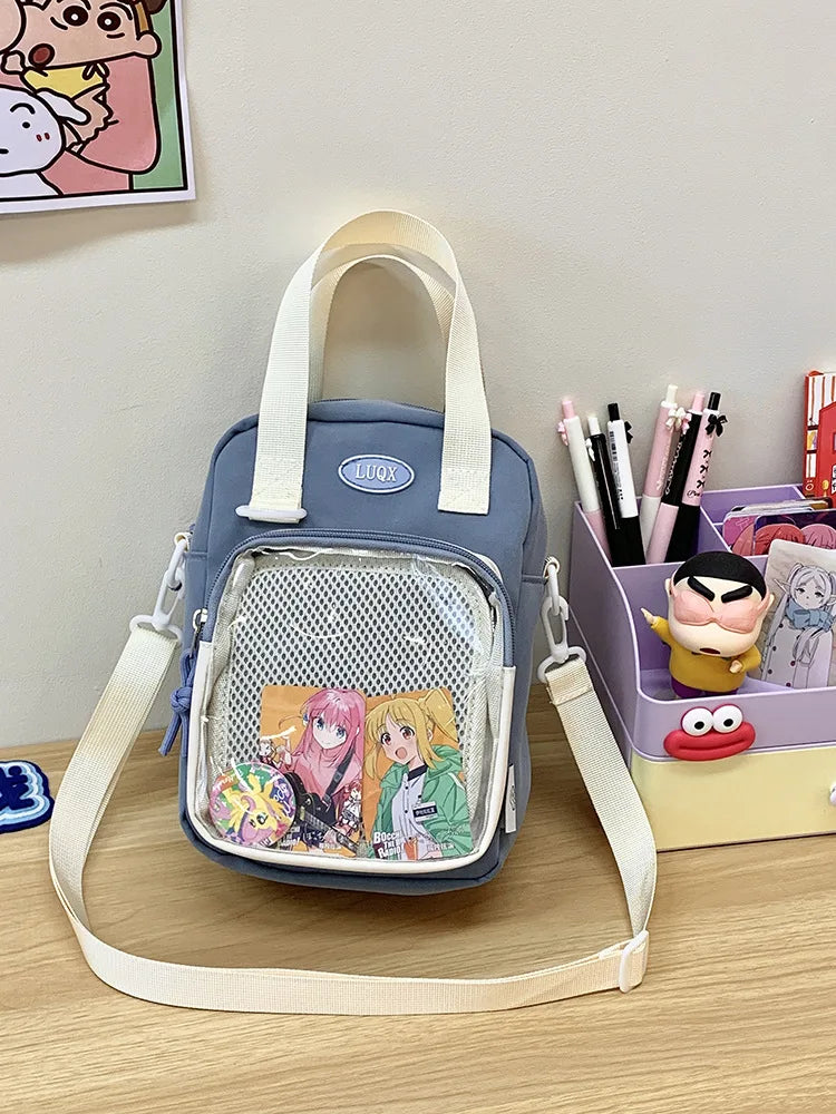 Casual Girl Ulzzang Ita Bag | Small Versatile Crossbody & Transparent Bar Chi Cute Shoulder Mobile Bag Luxegan