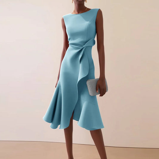 Women's Sleeveless Ruffle A-Line Dress Luxegan