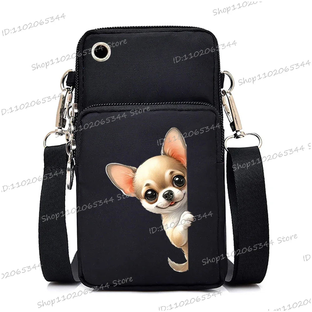 Funny Anime Dog Print Mobile Phone Bag | Unisex Crossbody & Handbag Luxegan