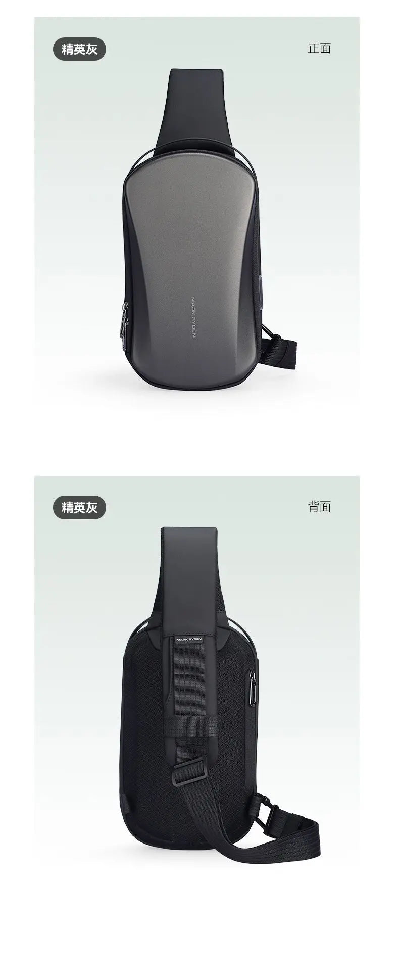 Multifunction USB Crossbody Bag for Men | TPU Waterproof Travel Sling Messenger Pack | Large Capacity Anti-Theft Chest Bag Luxegan