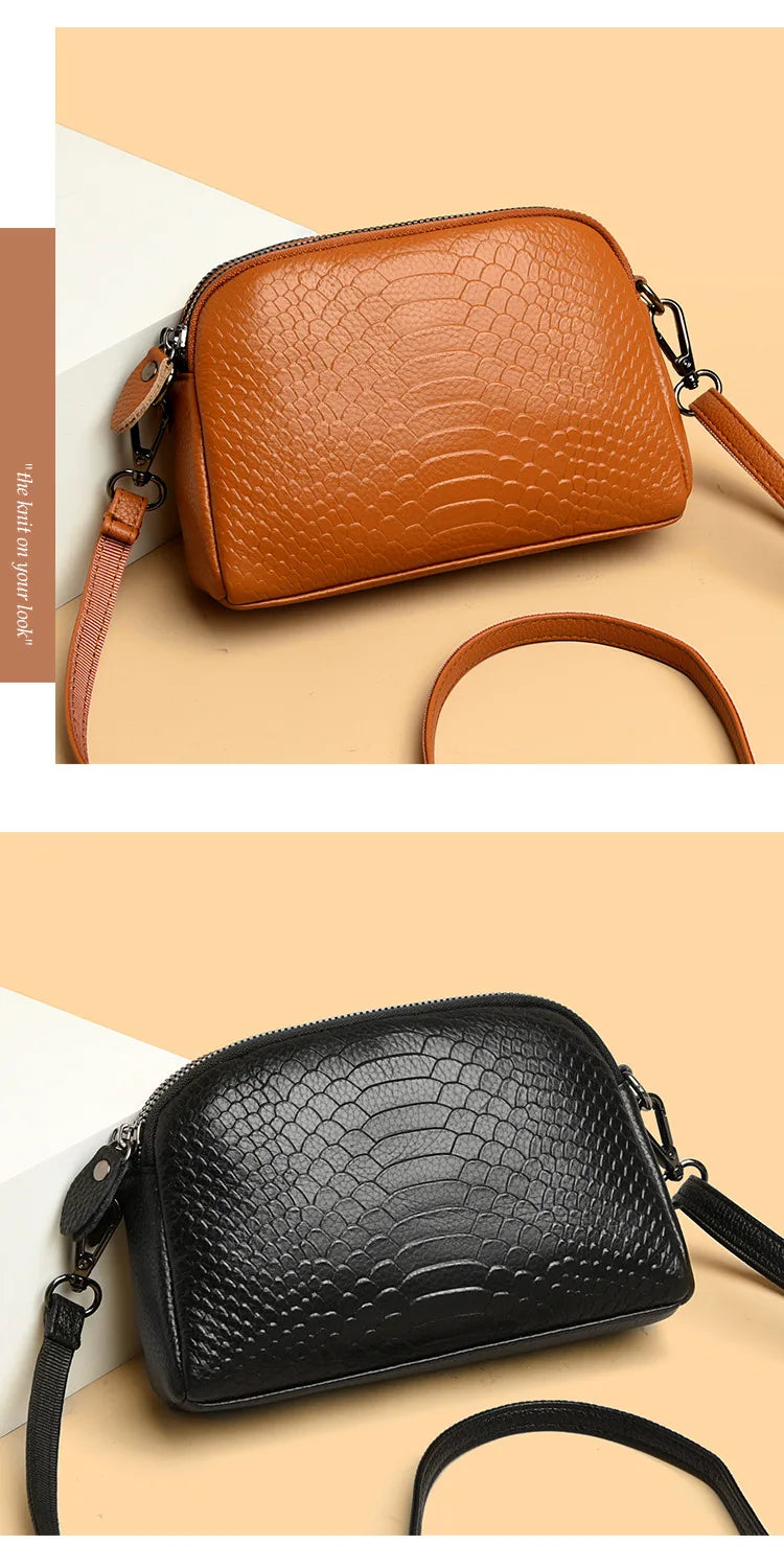 Cross Border Women's Crossbody Small Bag | New Fashion Genuine Cow Leather Single Shoulder Handbag (Trendy Messenger Bag) Luxegan