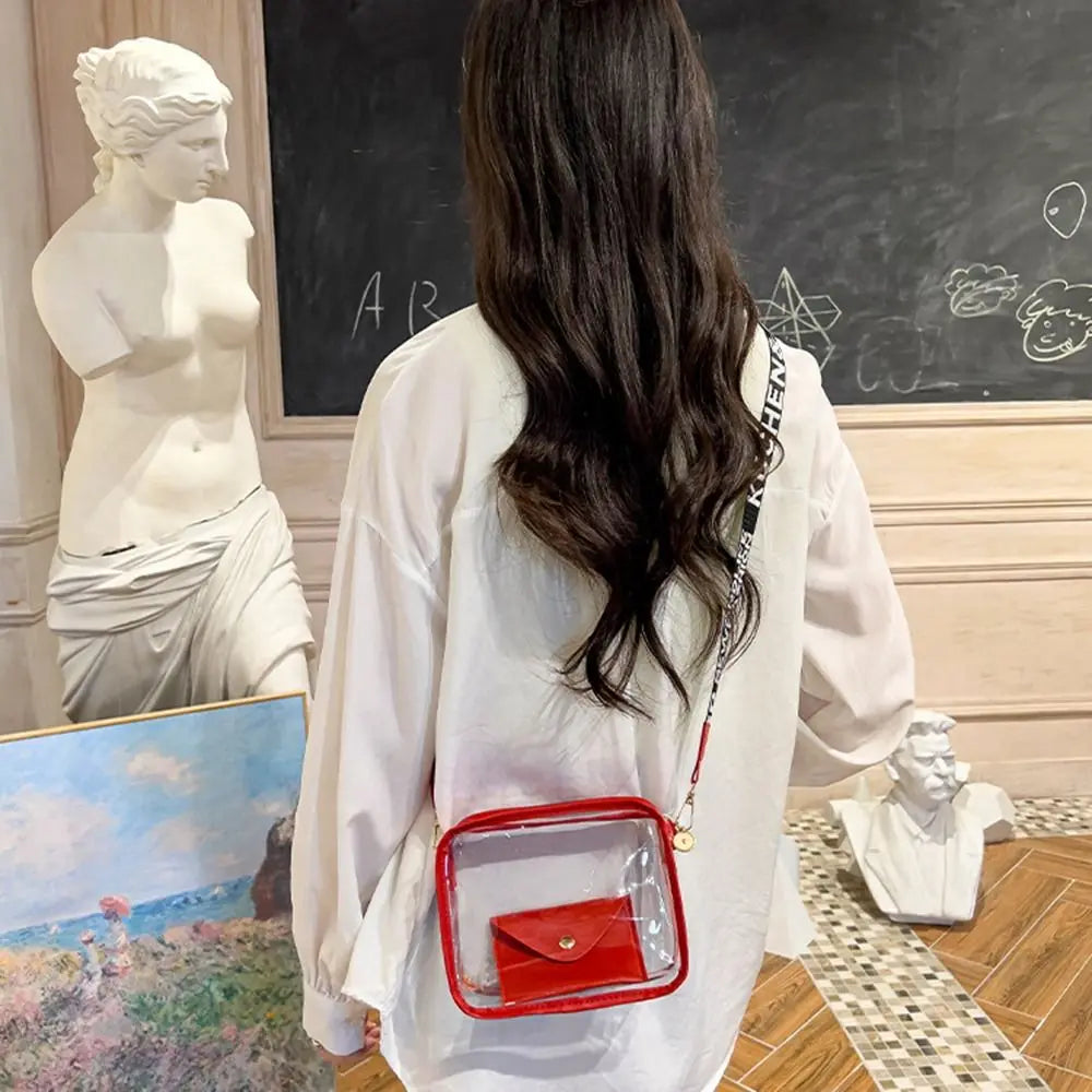 Transparent Crossbody Bag for Women | Fashionable Candy Color Jelly Bag Luxegan