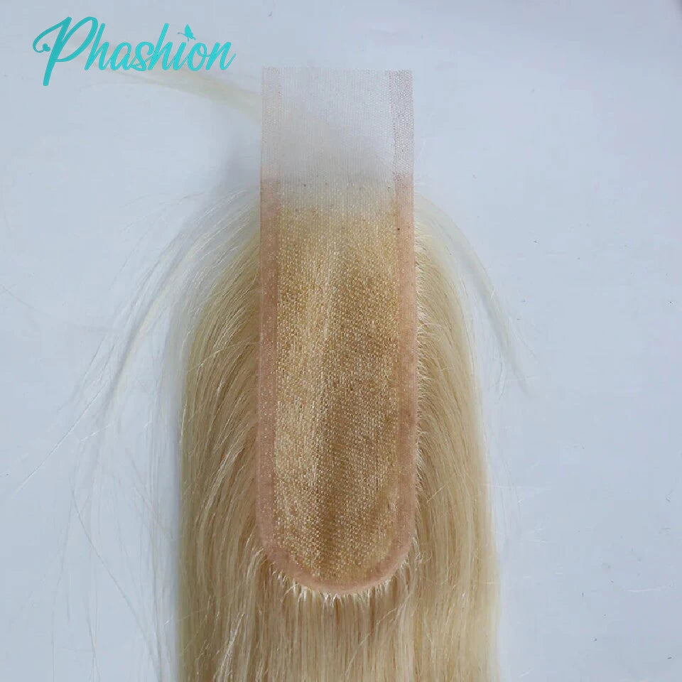 Phashion Real Hd Kim K 2x6 Blonde Swiss Lace Closure 613 Straight Body Wave Deep Part Transparent Lace Brazilian Remy Human Hair