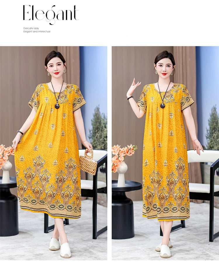 New 2025 Women Dress Female Casual short Sleeve cotton Dresses loose solid Vintage Sweet Clothing Vestidos  vestido verano